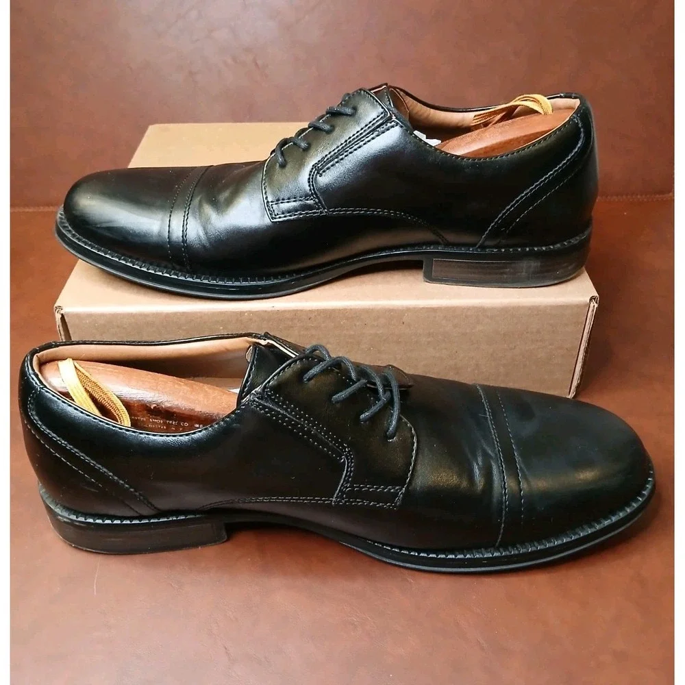 George Shoes Mens Size‎ 12 Oxford Lace-Up Design Black Dress Shoes Career #1169